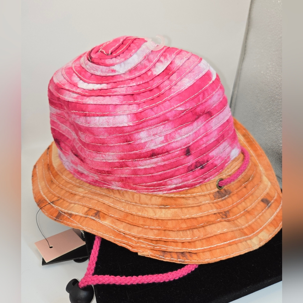 Badgley Mischka Vibrant Pink and Orange Hat